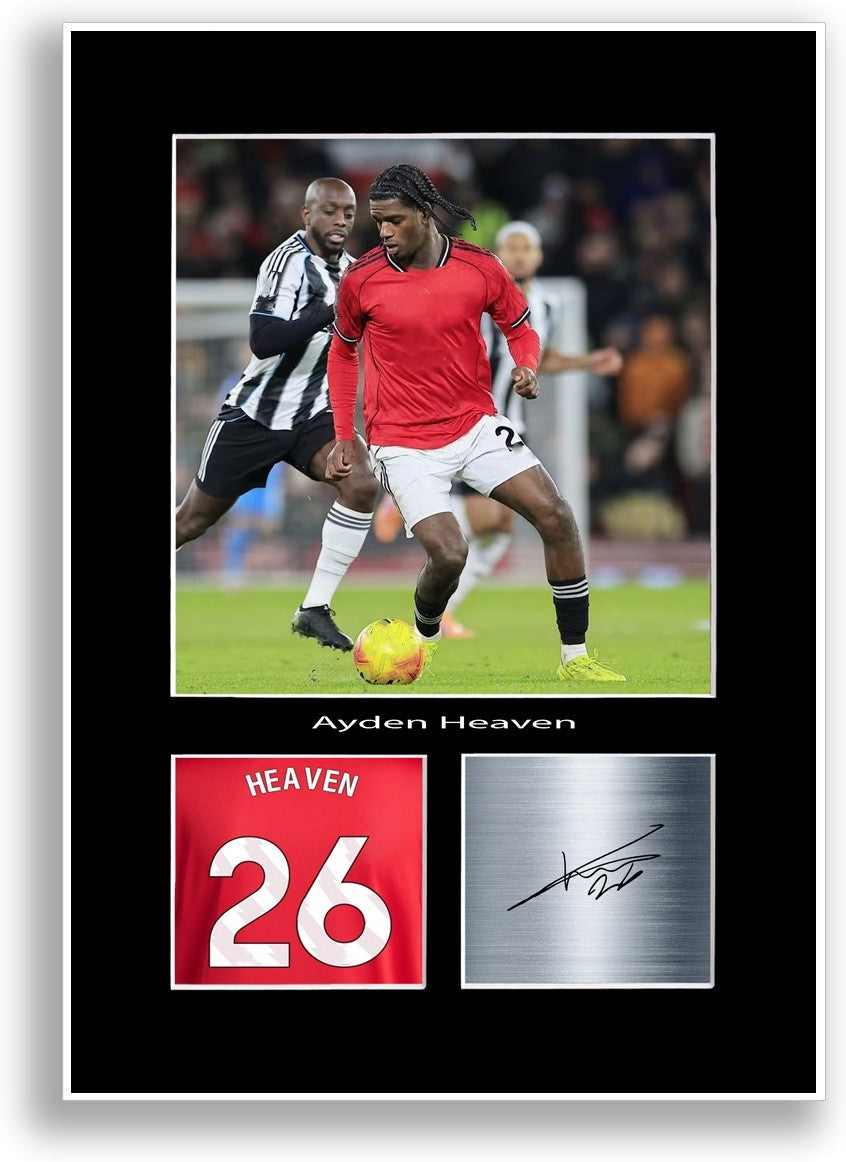 Ayden Heaven Football Player Poster Signed Print A4 Photo Wall Art Gift Idea