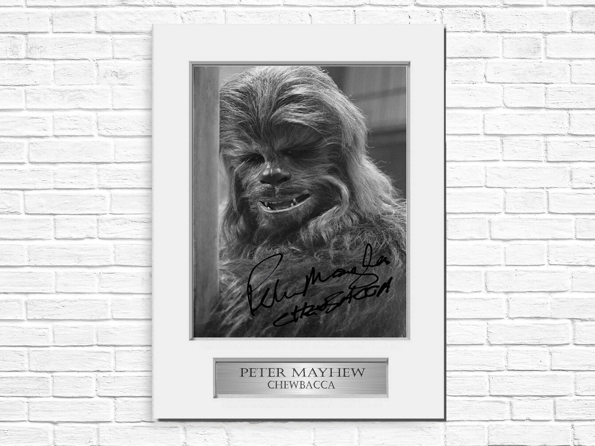 Peter Mayhew Signed Photo Display Mount A4 