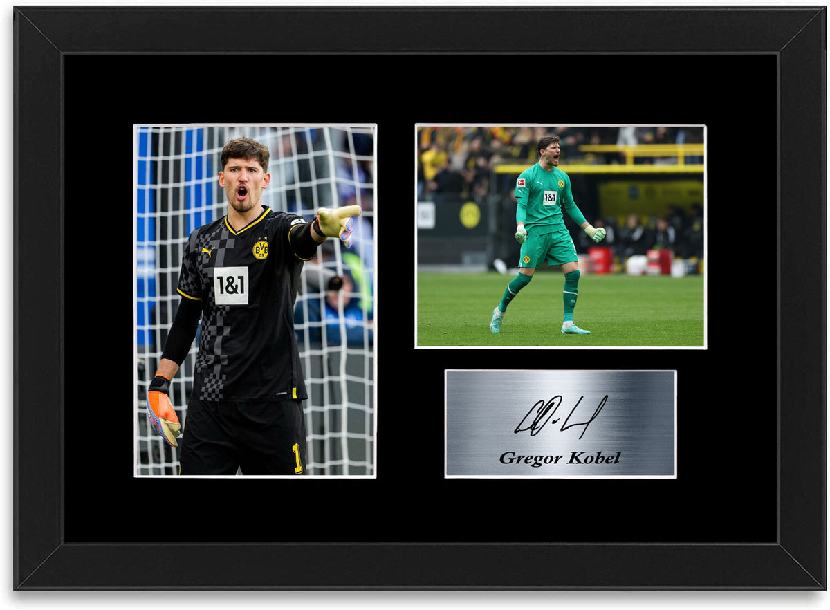 Gregor Kobel Dortmund Football Player A4 Signed Photo Display Mount Gift Framed