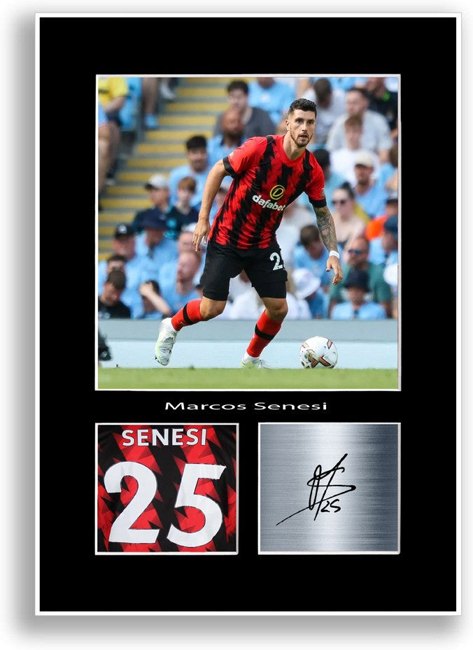 Marcos Senesi Football Player Poster Signed Print A4 Photo Wall Art Gift Idea
