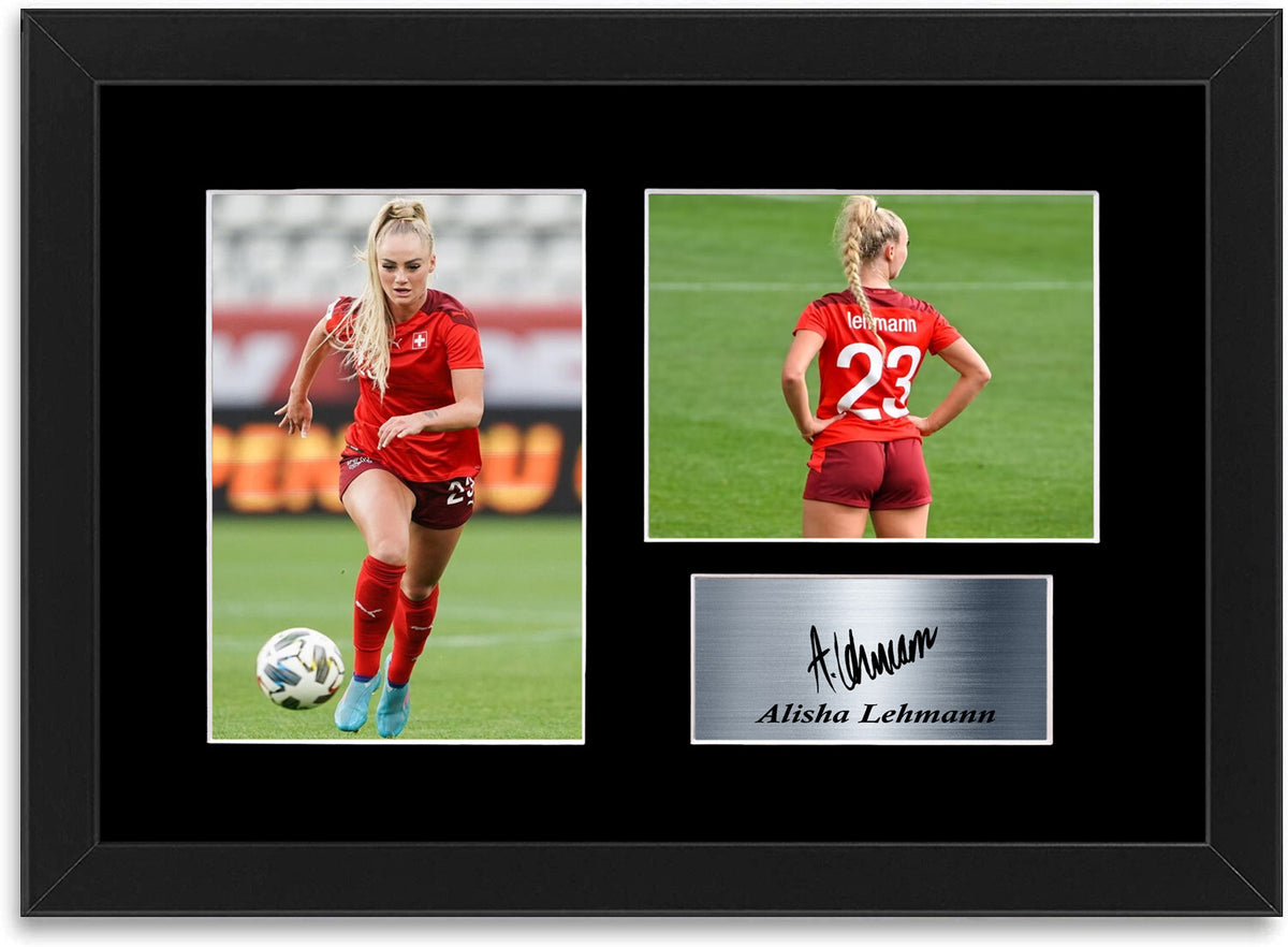Alisha Lehmann Football Player Switzerland A4 Signed Photo Display Framed Poster