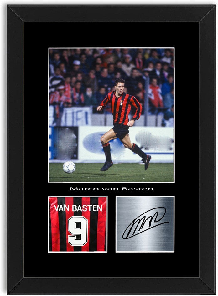 Marco van Basten Football Player Poster Signed Print Photo A4 Wall Art Framed