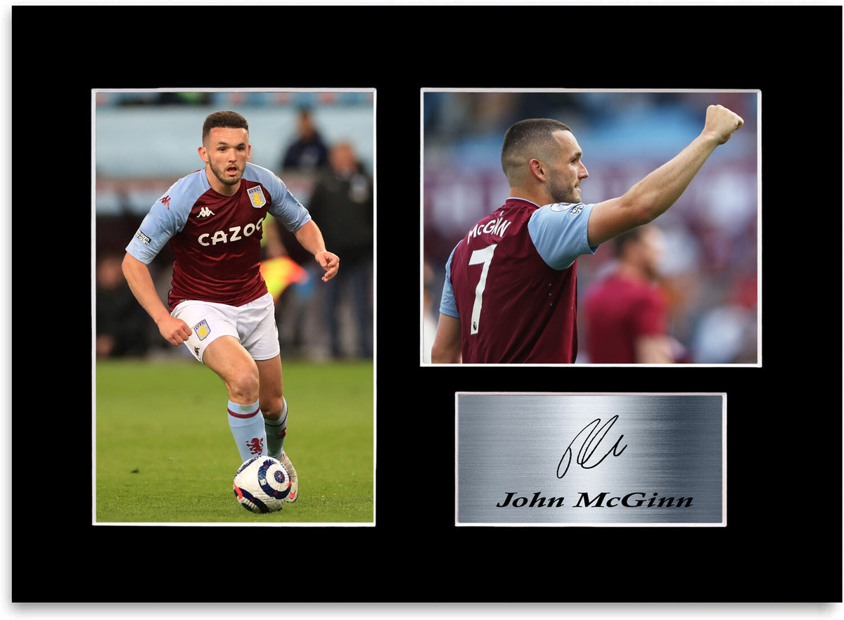 John McGinn Aston Villa Player mounted display by LJW Prints
