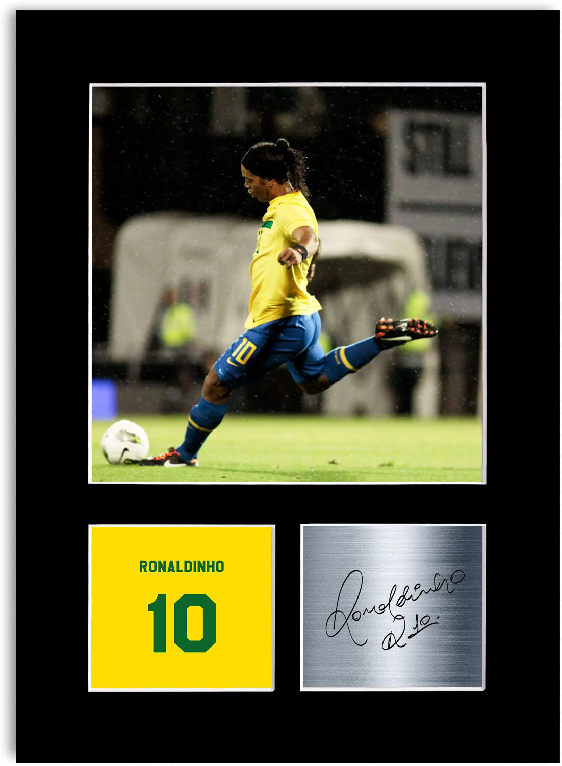 Ronaldinho Football Player Brazil mounted display by LJW Prints