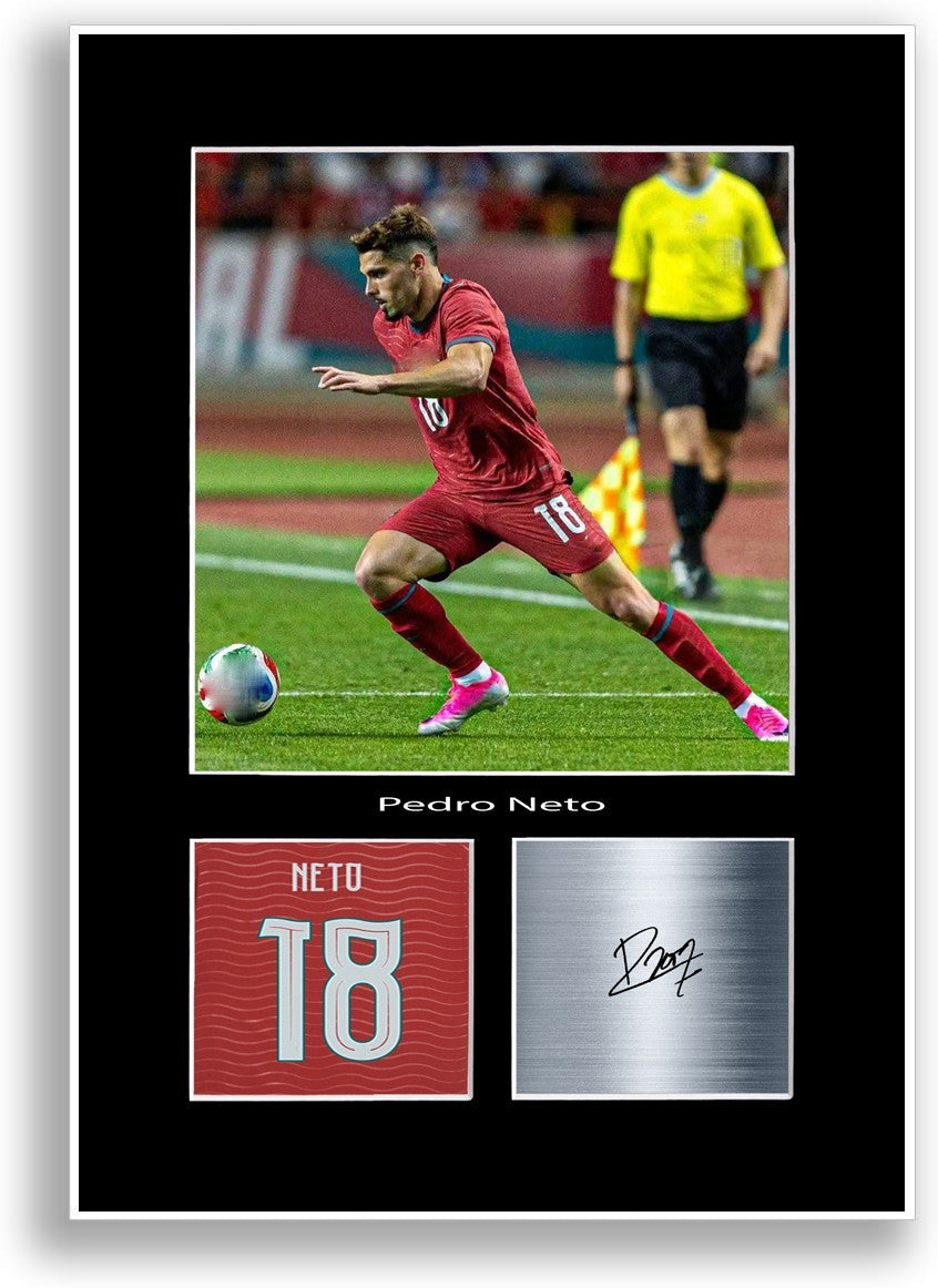 Pedro Neto Football Portugal 2026 Poster Signed Print Photo Wall Art