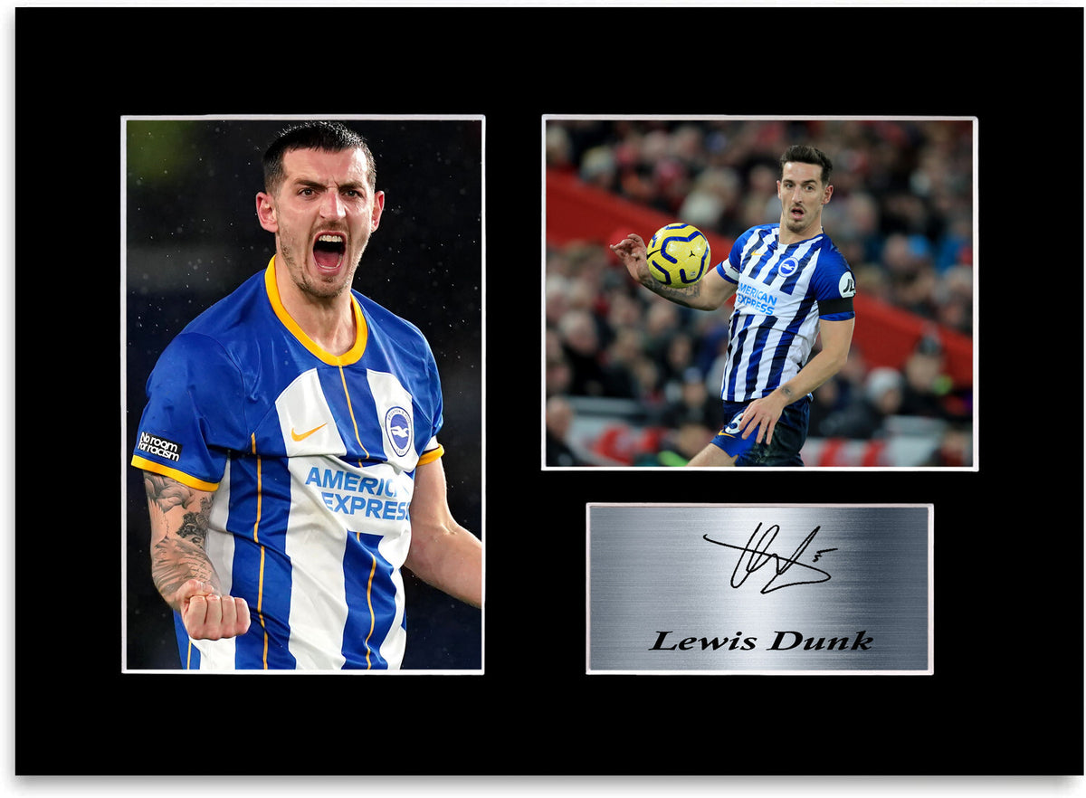 Lewis Dunk Brighton Player mounted display by LJW Prints