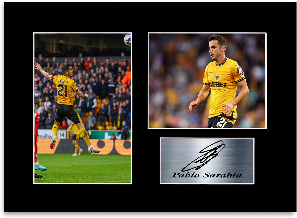 Pablo Sarabia Wolverhampton Player framed print by LJW Prints
