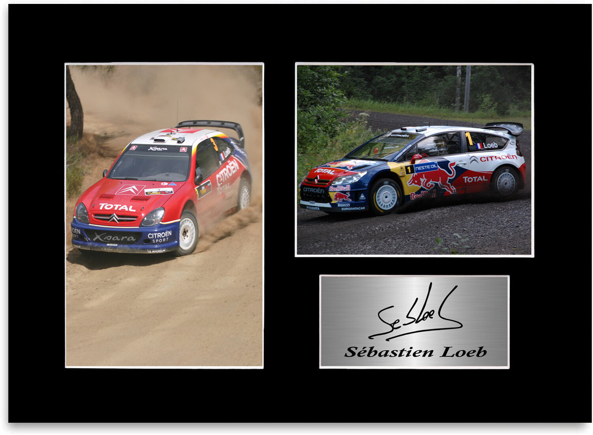 Sebastien Loeb World Rally Champion WRC Signed Photo Display Mount A4 