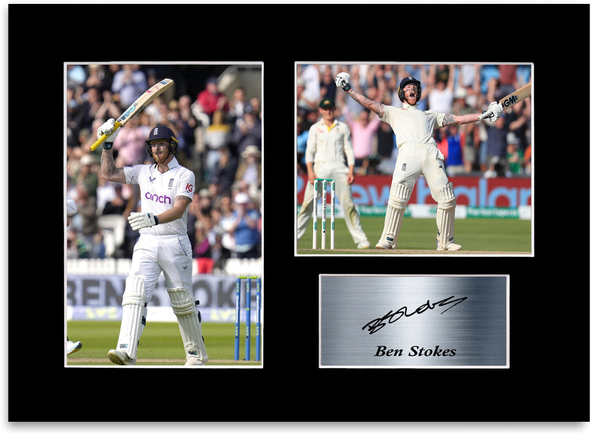 Ben Stokes Cricket Player England Poster Signed Photo Display Mount A4