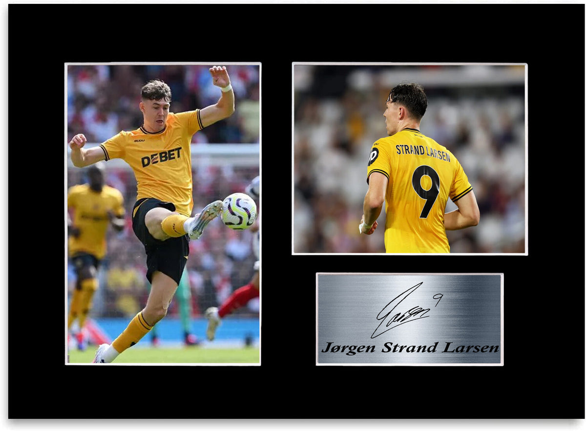 Jorgen Strand Larsen Wolverhampton Player framed print by LJW Prints
