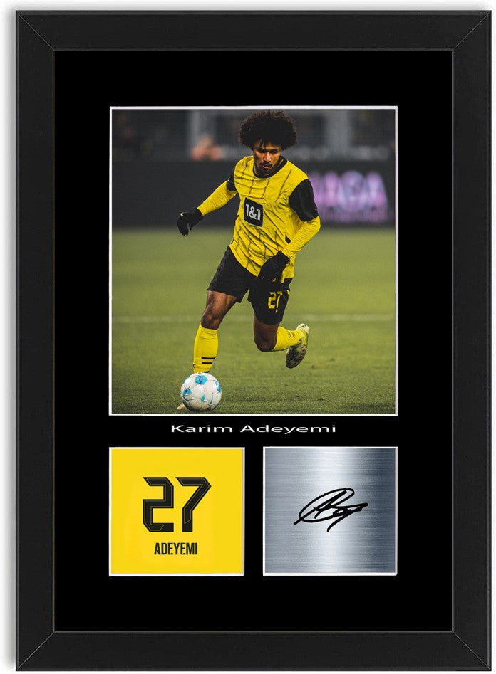 Karim Adeyemi Football Player Poster Signed Print Photo A4 Wall Art Framed