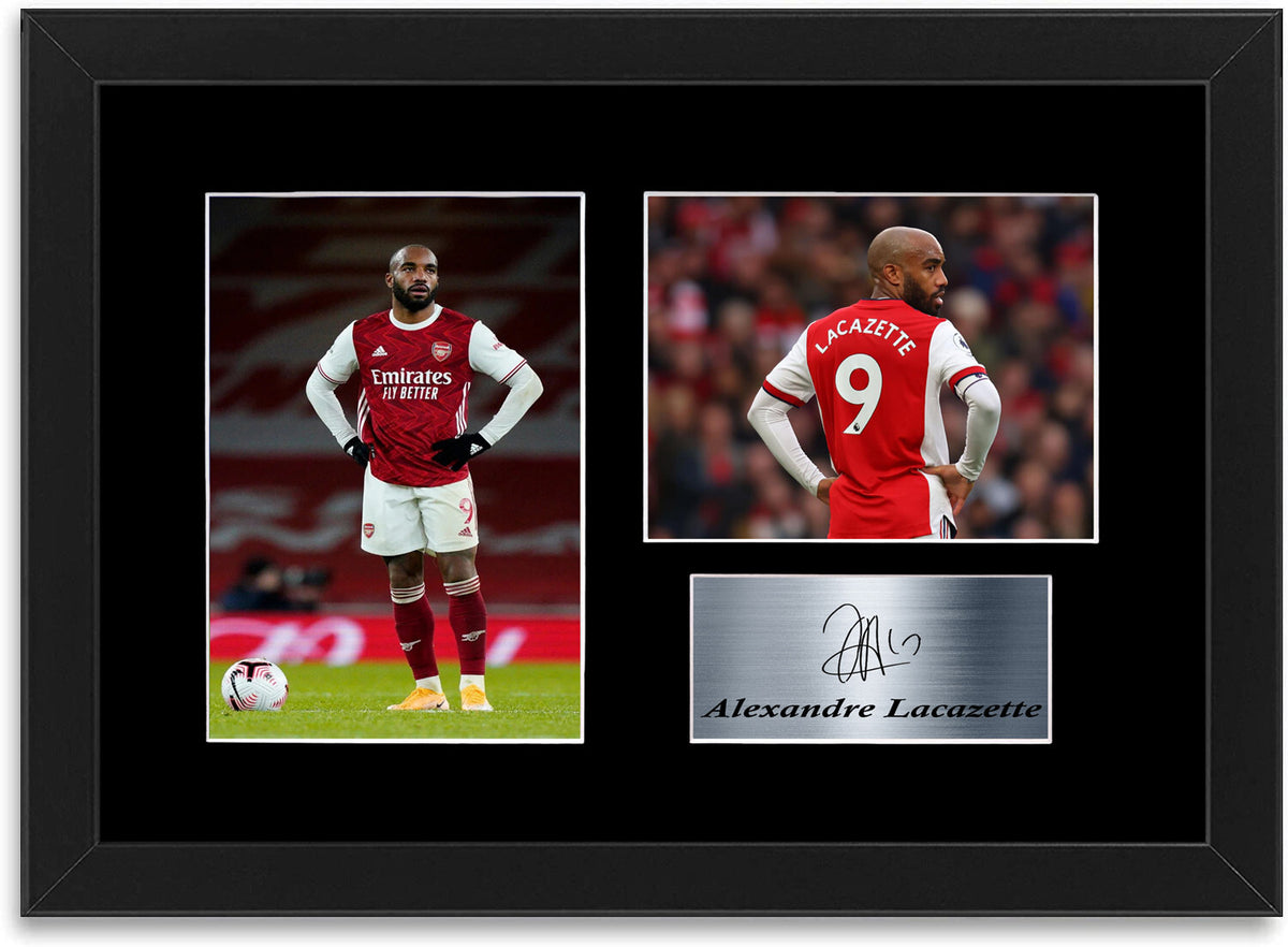 Alexandre Lacazette Arsenal Player A4 Printed Signed Photo Display Mount Framed