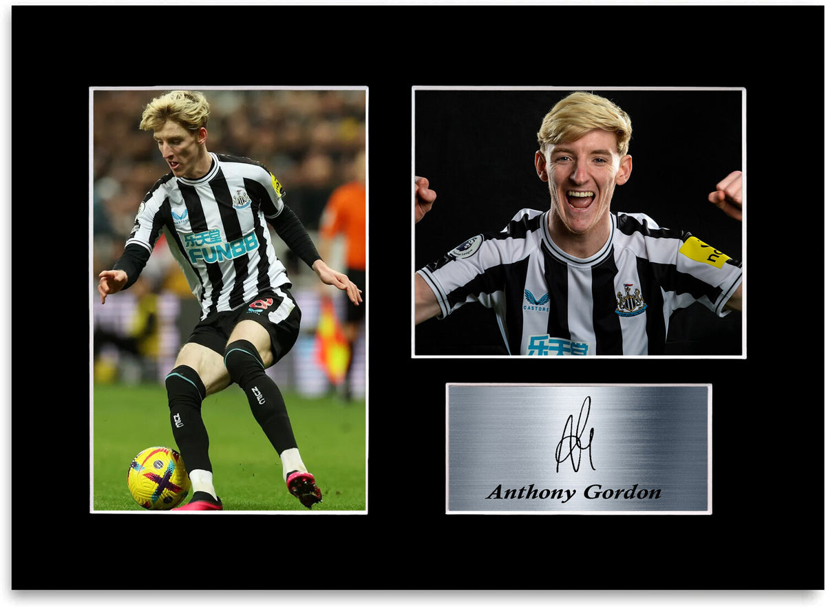Anthony Gordon Newcastle Poster Printed Signed Autograph Photo Display Mount A4