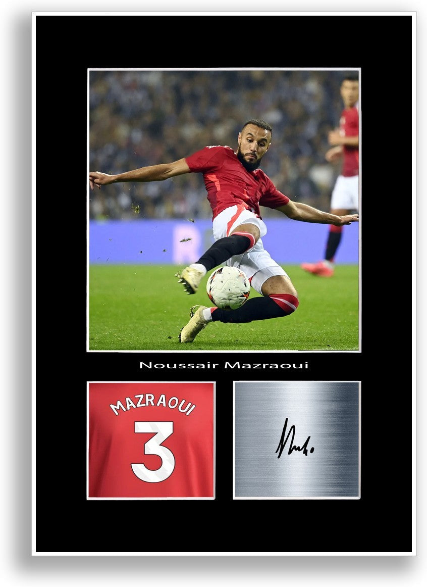Noussair Mazraoui Football Player Poster Signed Print Photo Wall Art Gift Idea