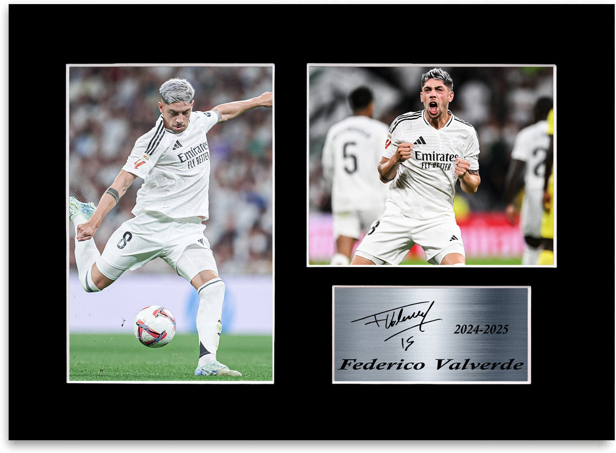 Federico Valverde Real Madrid Football Player mounted display by LJW Prints