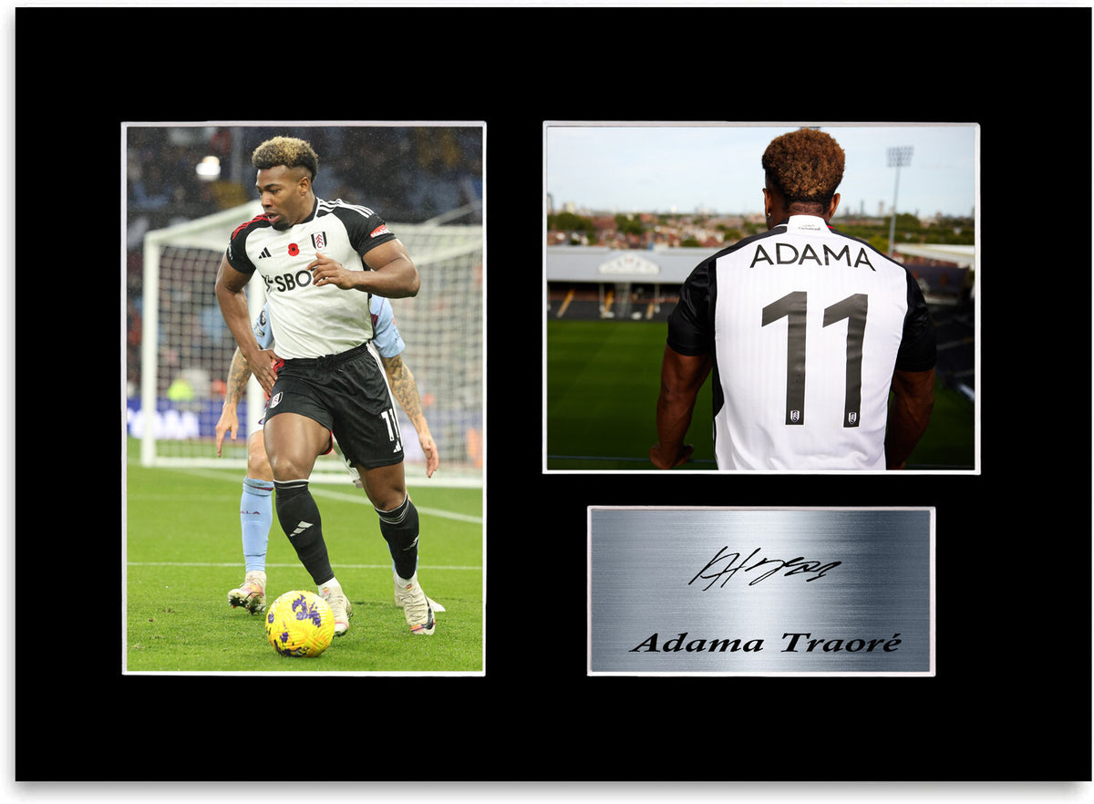 Adama Traore Fulham Player framed print by LJW Prints