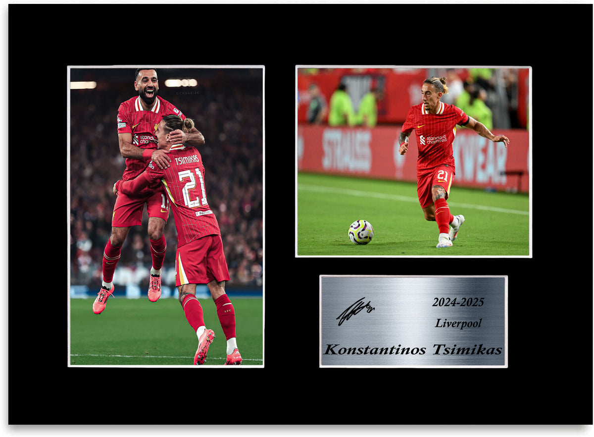 Kostas Tsimikas Liverpool Player mounted display by LJW Prints