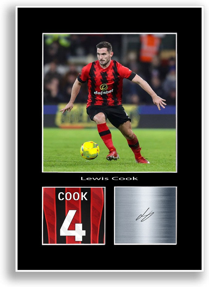 Lewis Cook Football Player Poster Signed Print A4 Photo Wall Art Gift Idea