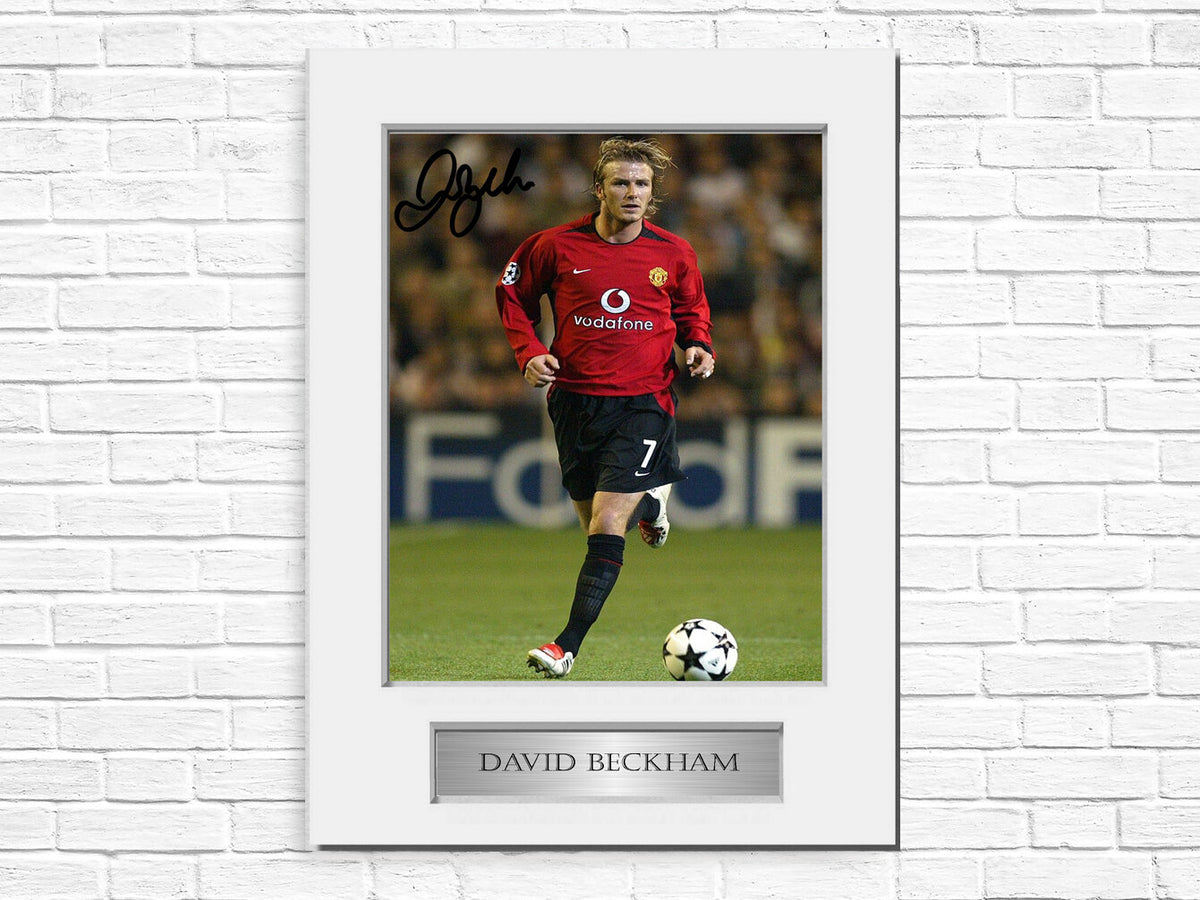 David Beckham Manchester United Printed mounted display by LJW Prints