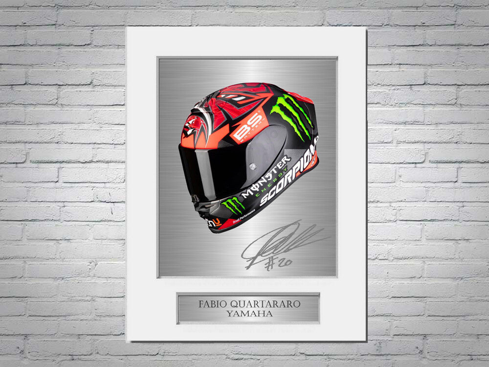 Fabio Quartararo Helmet 2021 A4 Signed Autograph Photo Display Mount Gift