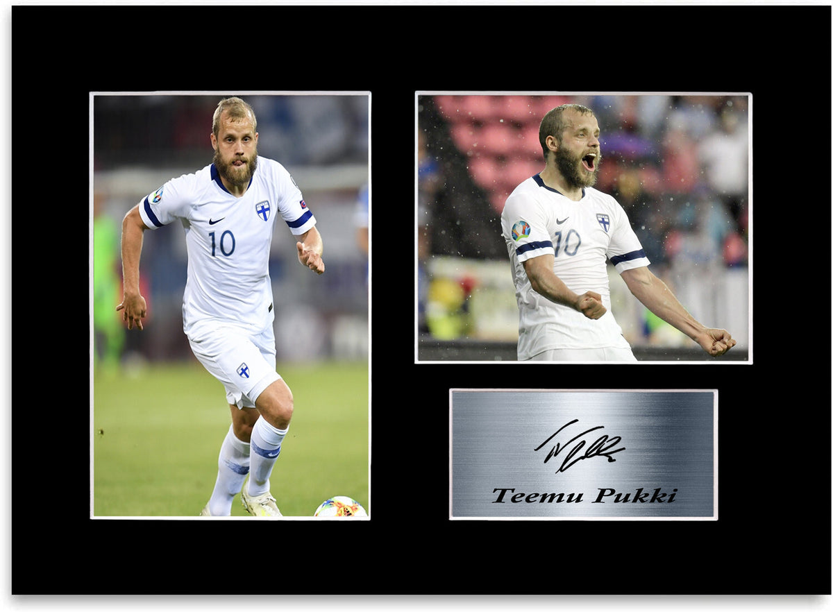 Teemu Pukki Finland Football Player A4 Signed Photo Display Mount Gift Poster