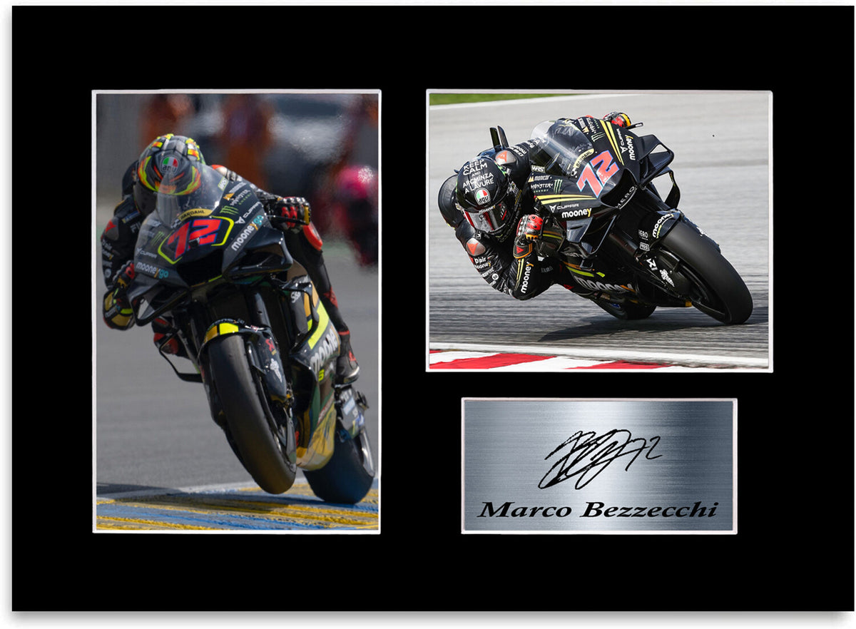 Marco Bezzecchi Motorcycle Racer Poster Signed Autograph Photo Display Mount A4