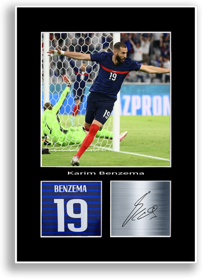 Karim Benzema Football Player Poster Signed Print A4 Photo Wall Art Gift Idea