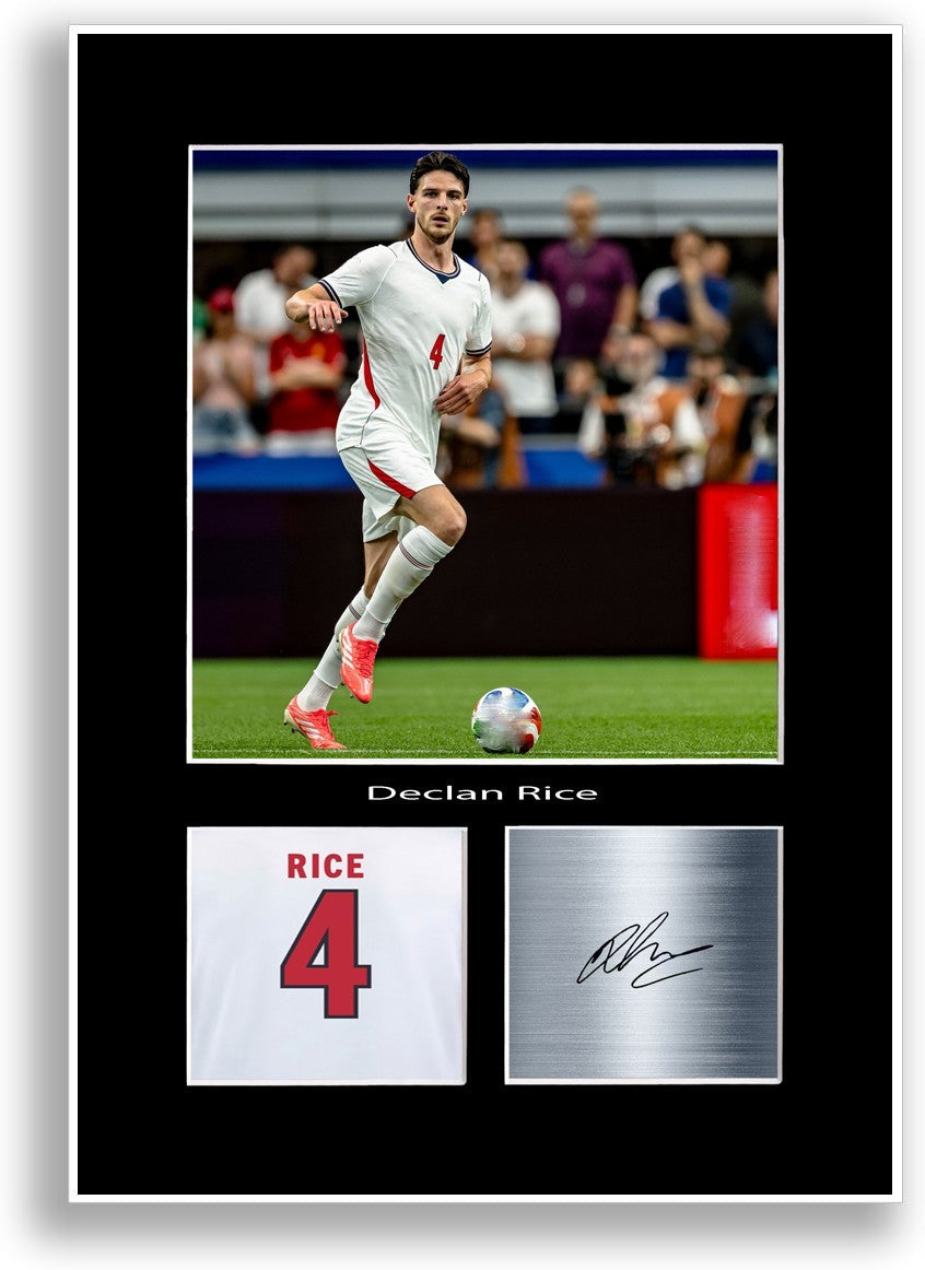 Declan Rice Football England 2026 Poster Signed Print Photo Wall Art