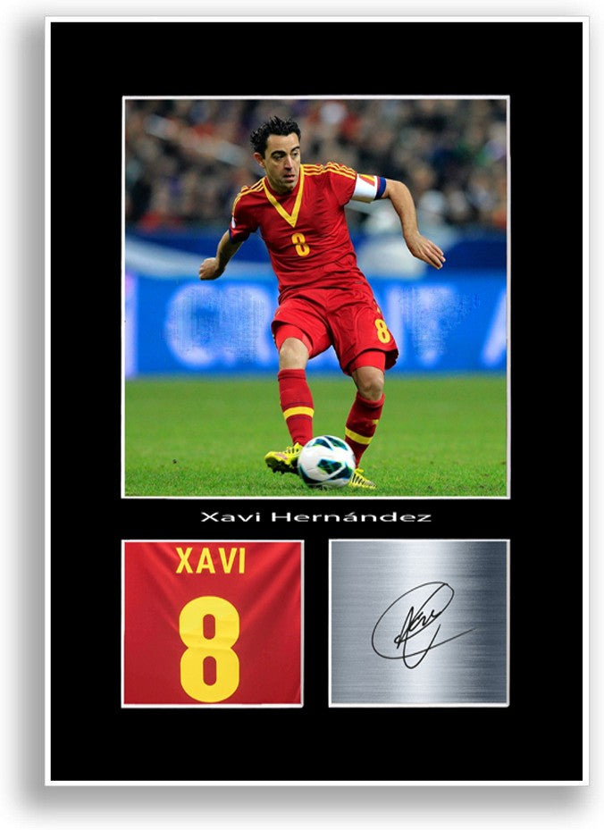 Xavi Hernandez Spain Football Player Poster Signed Print Photo A4 Wall Art Gift