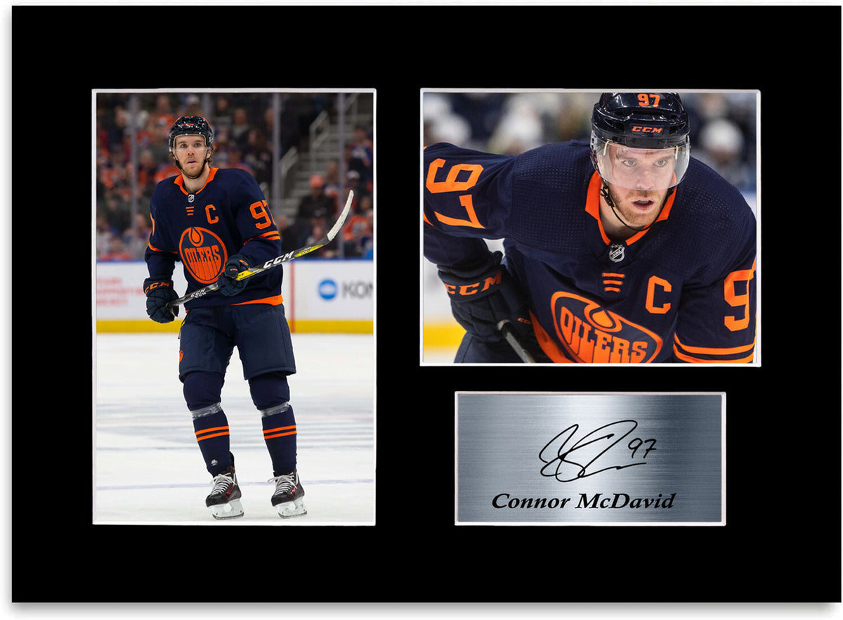 Connor McDavid Ice Hockey Player A4 Signed Photo Display Mount Gift Poster