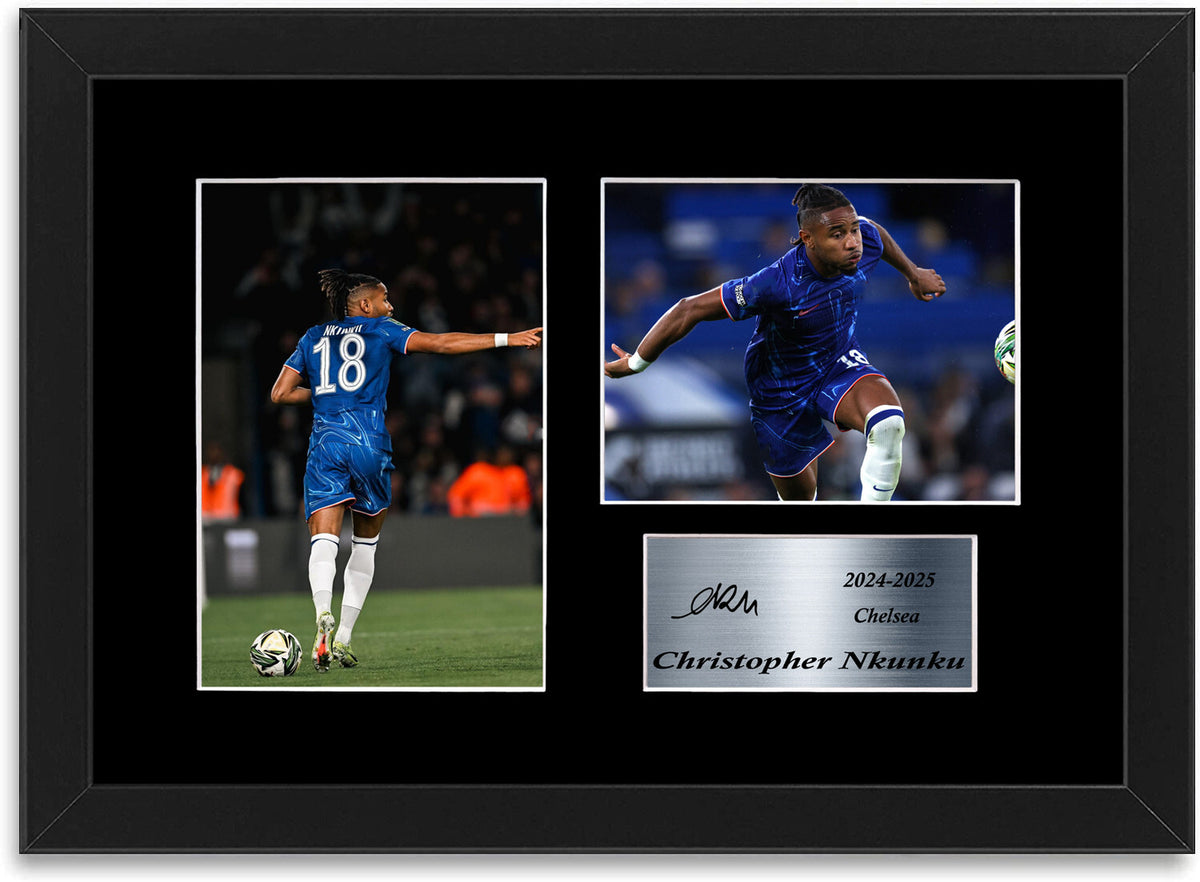 Christopher Nkunku Chelsea Player framed print by LJW Prints