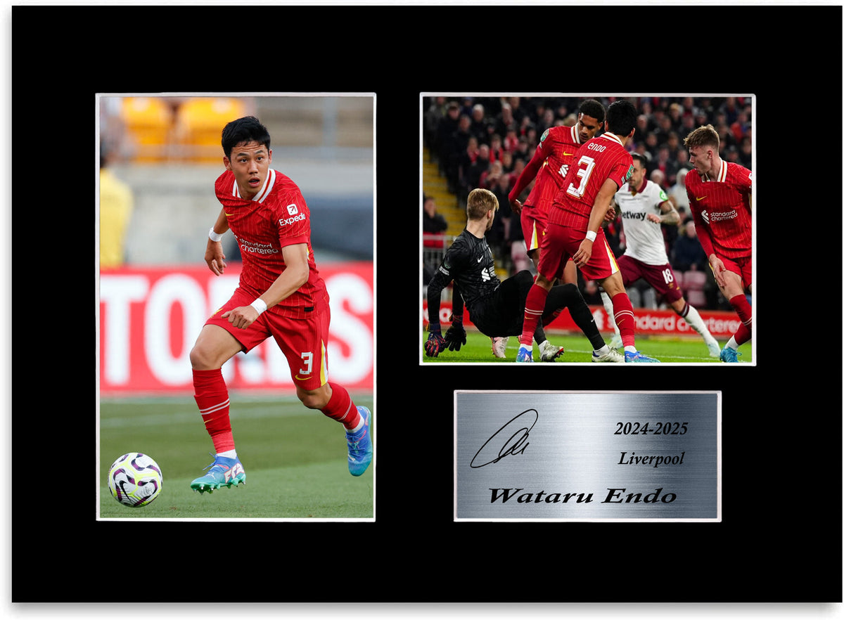 Wataru Endo Liverpool Player mounted display by LJW Prints