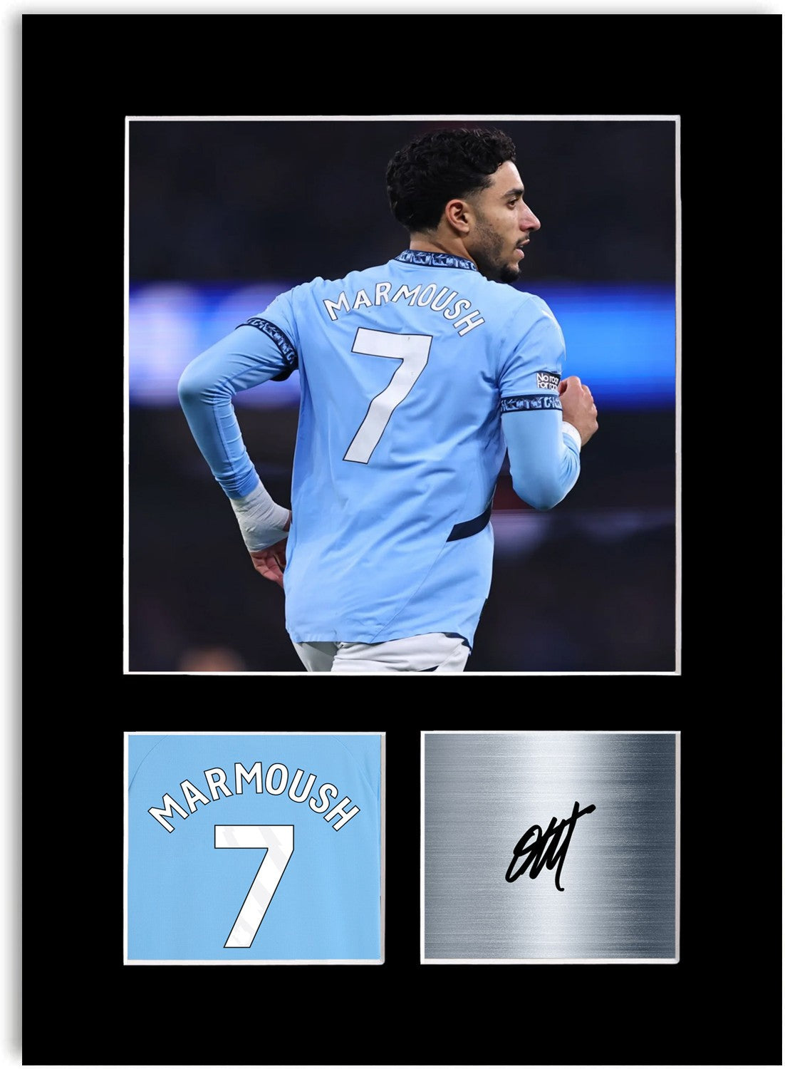 Omar Marmoush Man City Player Signed Poster Photo Mount A4 Print Gift Wall Art
