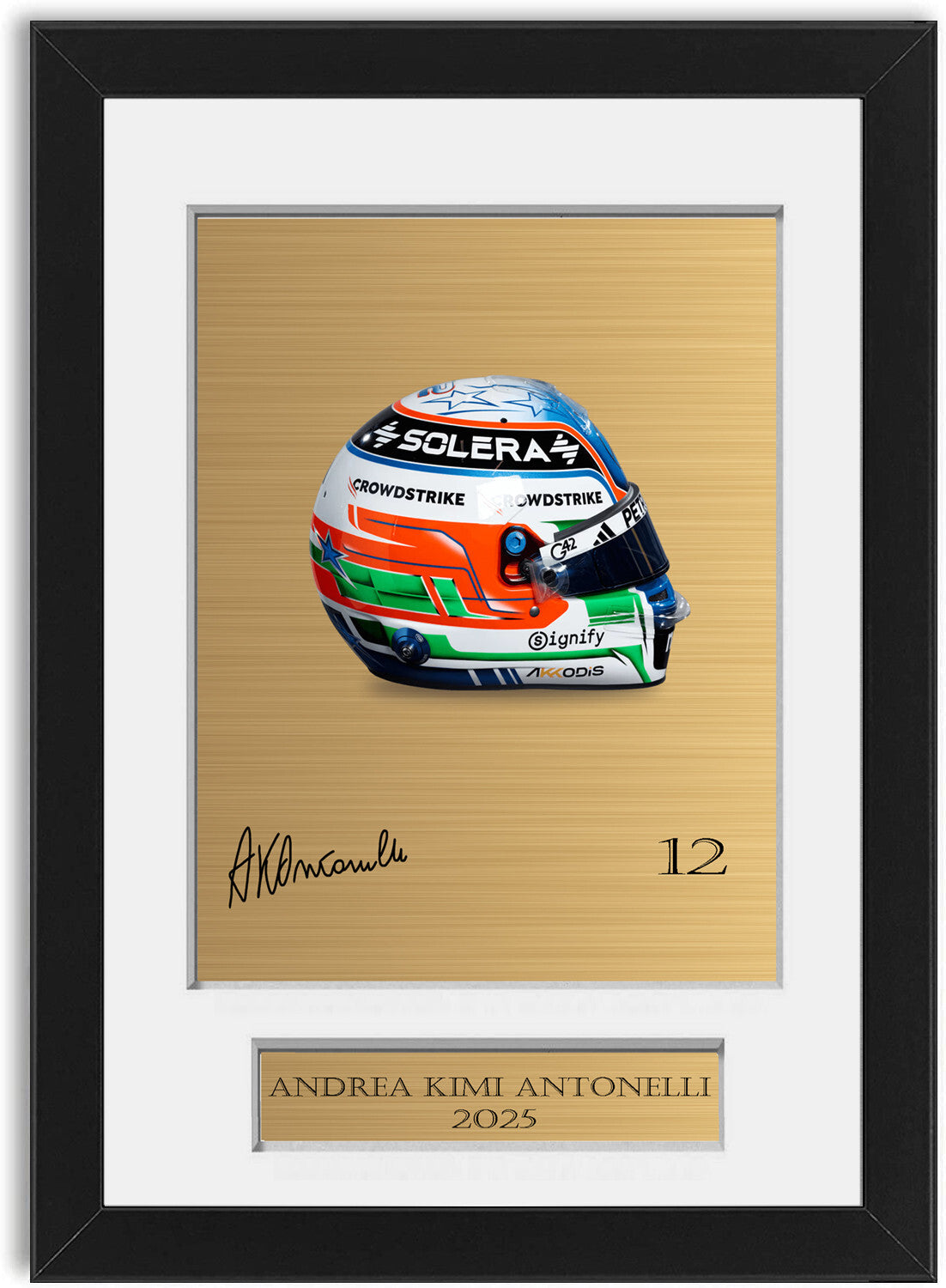 Kimi Antonelli 2025 Helmet For F1 Fans framed print by LJW Prints