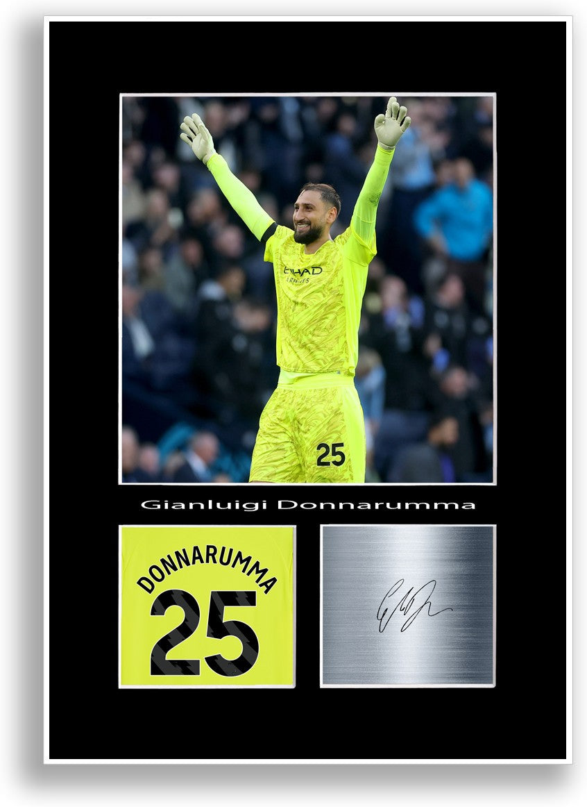 Gianluigi Donnarumma Football Poster Signed Print Photo A4 Wall Art Gift Idea