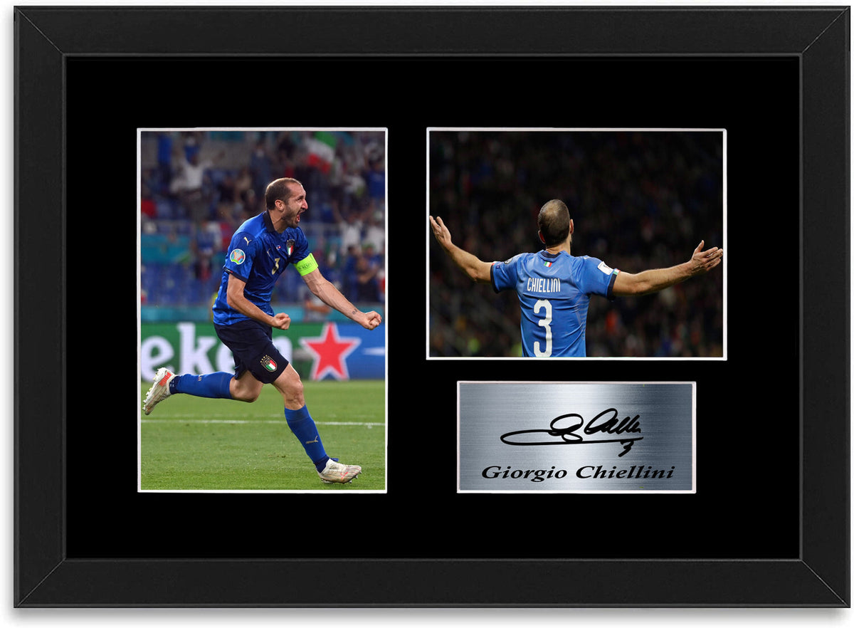 Giorgio Chiellini Italy Football Player A4 Signed Photo Display Framed Poster