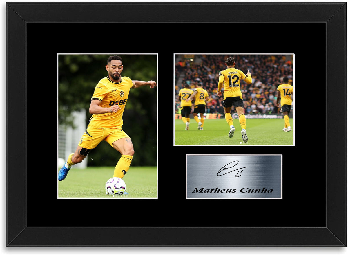 Matheus Cunha Wolverhampton Player framed print by LJW Prints