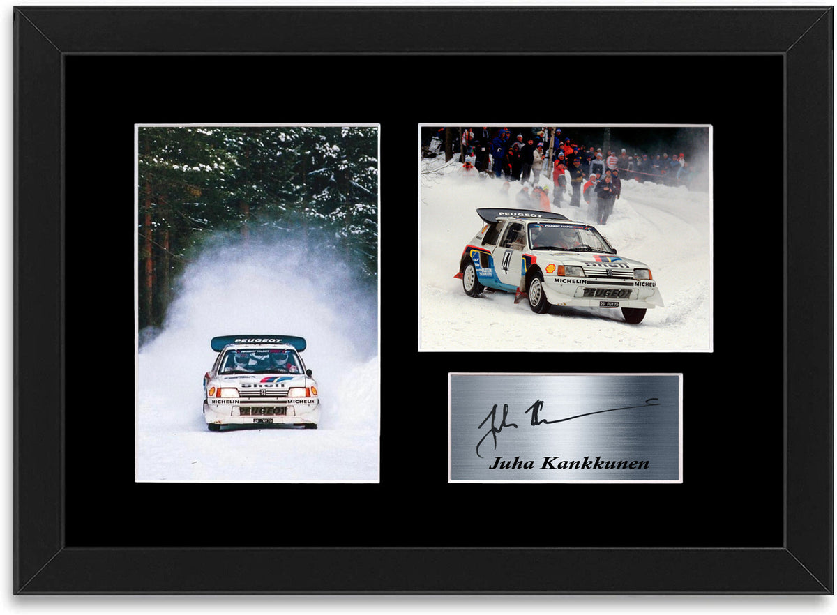 Juha Kankkunen World Rally Champion Group B Signed Photo Display Poster Framed