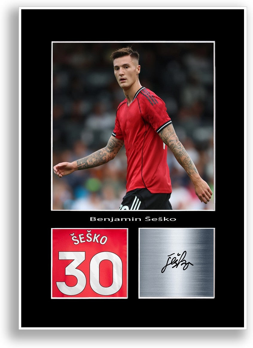 Benjamin Sesko Football Player Poster Signed Print Photo A4 Wall Art Gift Idea