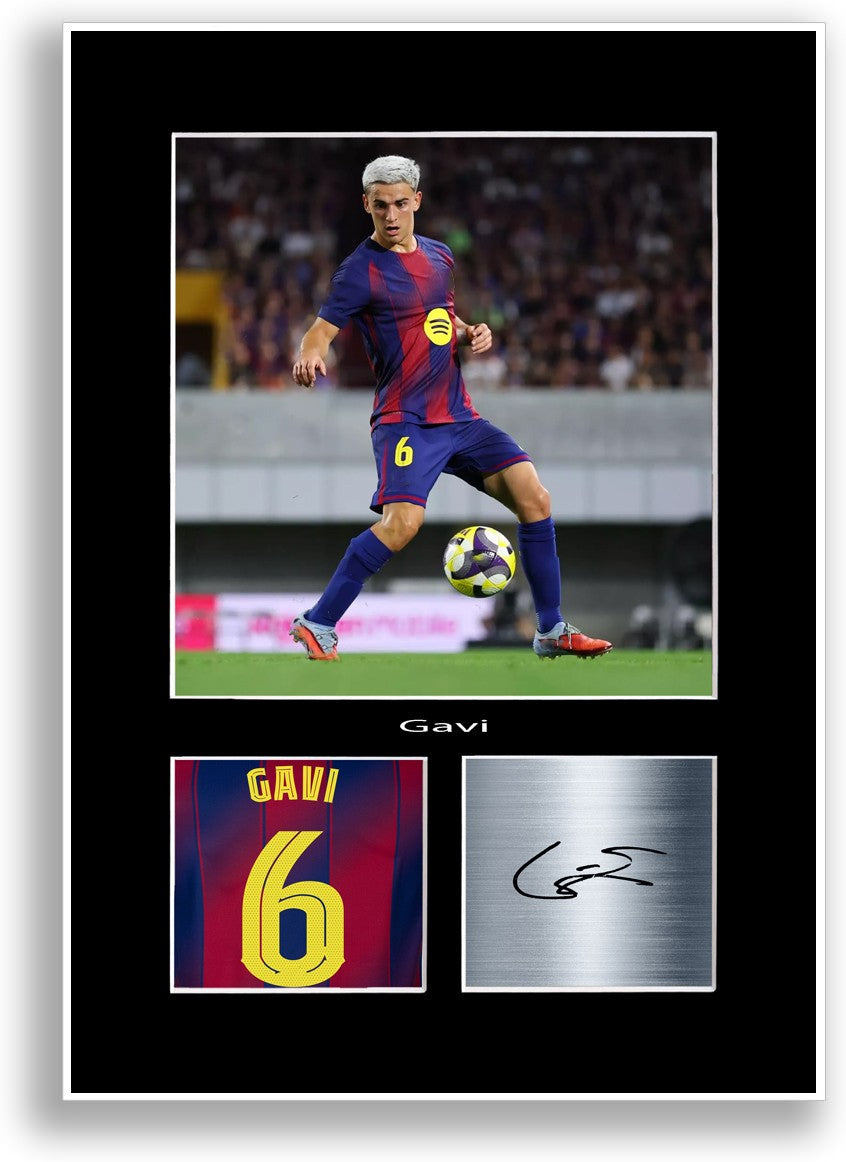 Gavi Football Player Poster Signed Print Photo A4 Wall Art Gift Idea