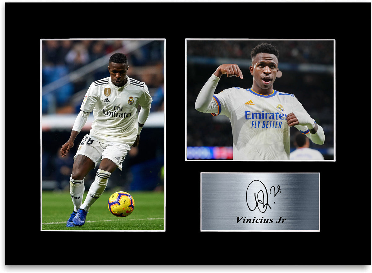 Vinicius Jr Vini Junior Real Madrid A4 Printed Signed Photo Display Mount Gift