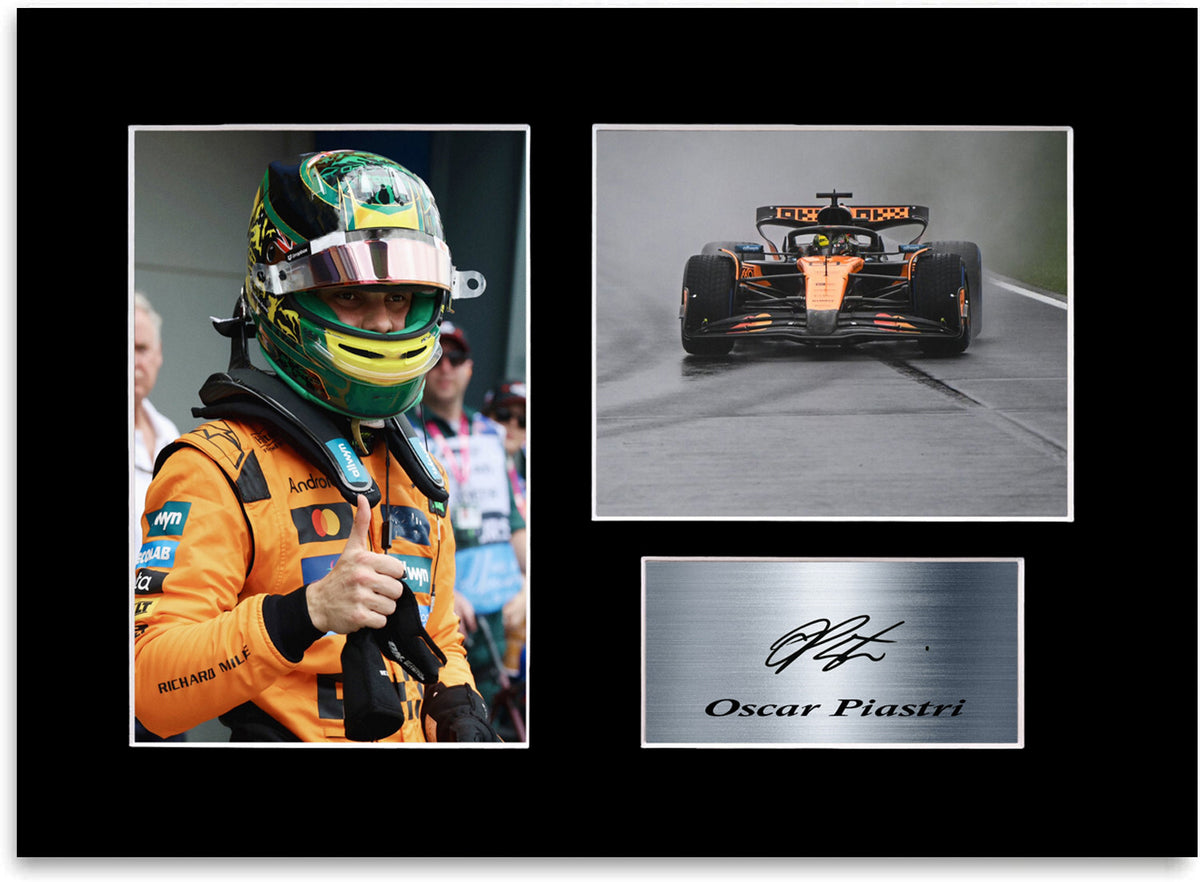 Oscar Piastri 2025 For Mclaren F1 Fans mounted display by LJW Prints