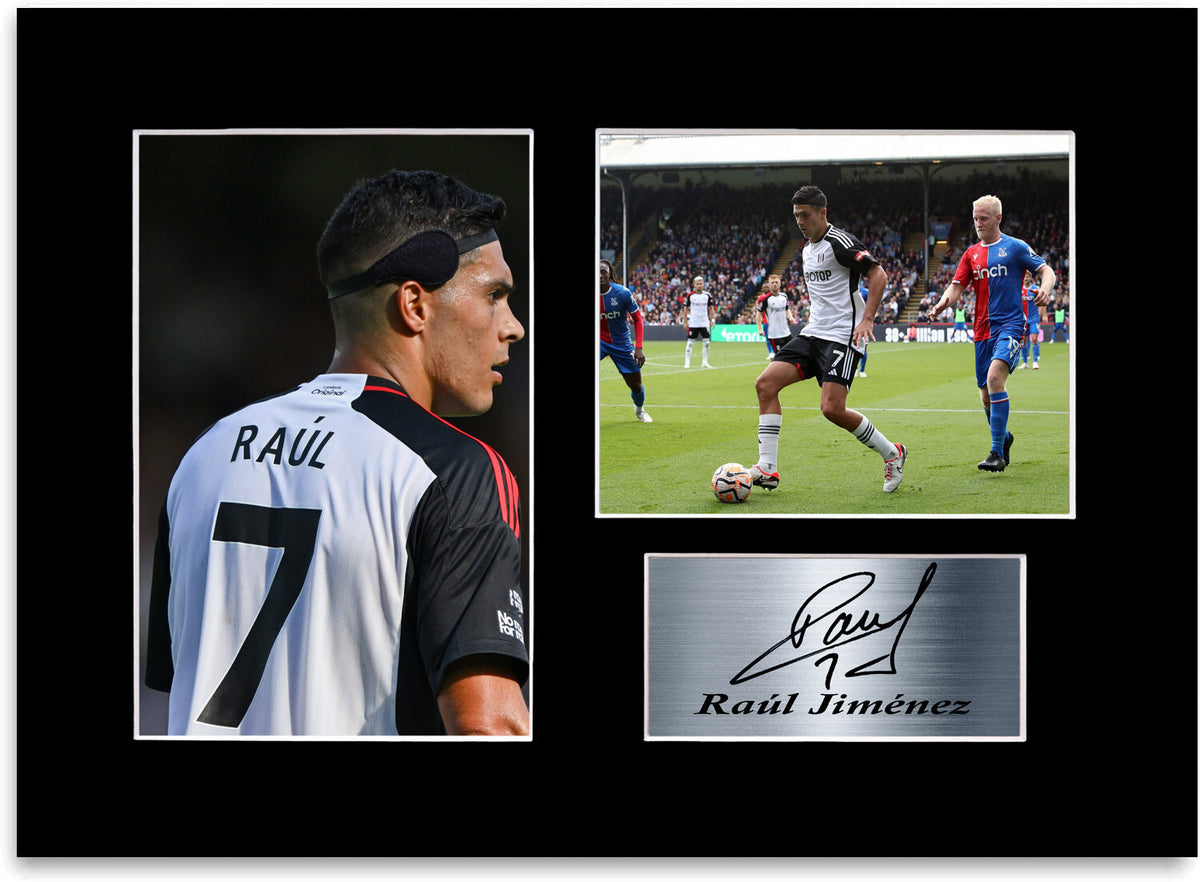 Raul Jimenez Fulham Player framed print by LJW Prints