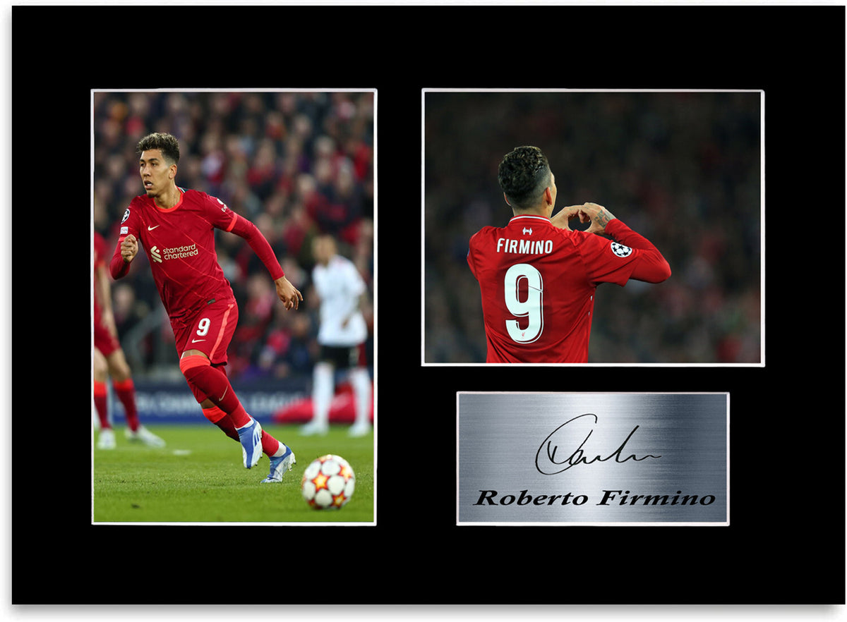 Roberto Firmino Liverpool Player Poster A4 Signed Photo Display Mount Gift