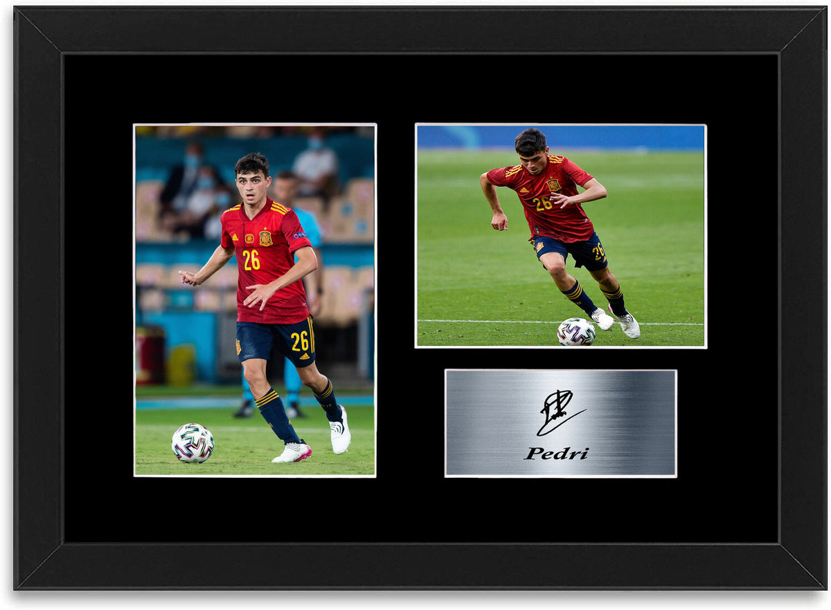 Pedri Spain Football Player A4 Signed Photo Display Mount Poster Framed