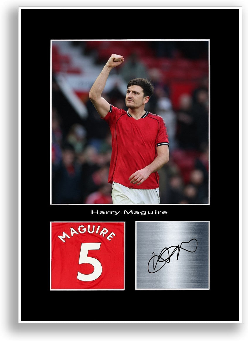Harry Maguire Football Player Poster Signed Print Photo A4 Wall Art Gift Idea