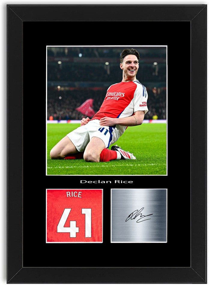 Declan Rice Football Player Poster Signed Print Photo A4 Wall Art Framed