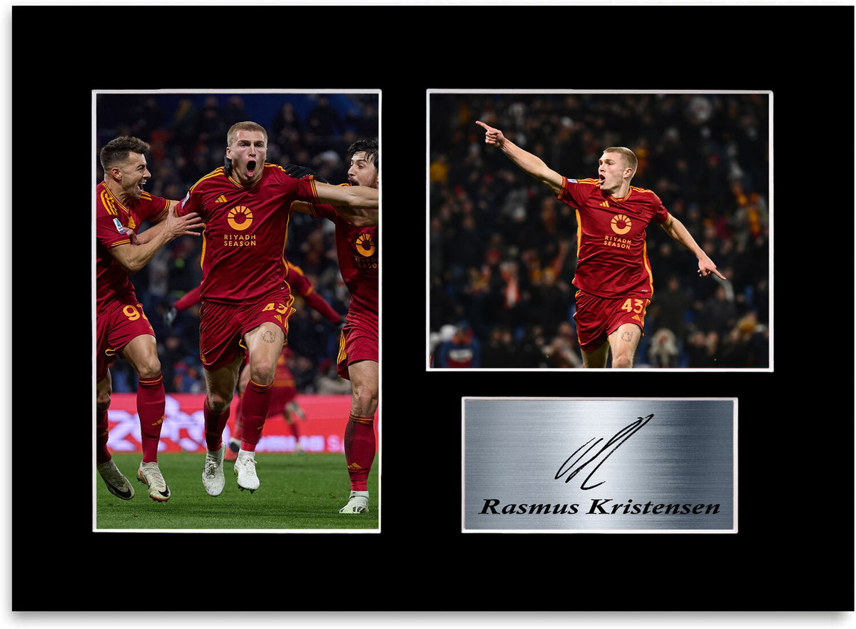 Rasmus Kristensen Football Player Roma Printed mounted display by LJW Prints