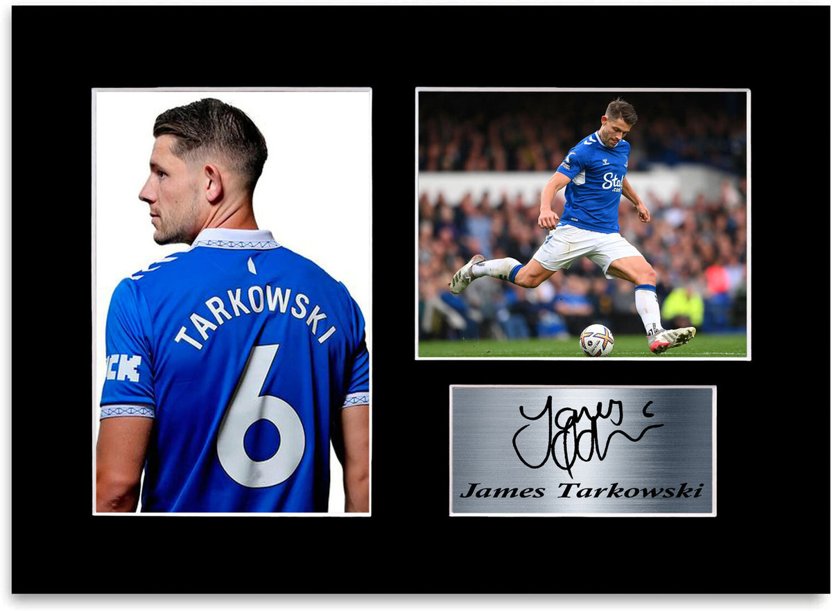James Tarkowski Everton Player framed print by LJW Prints