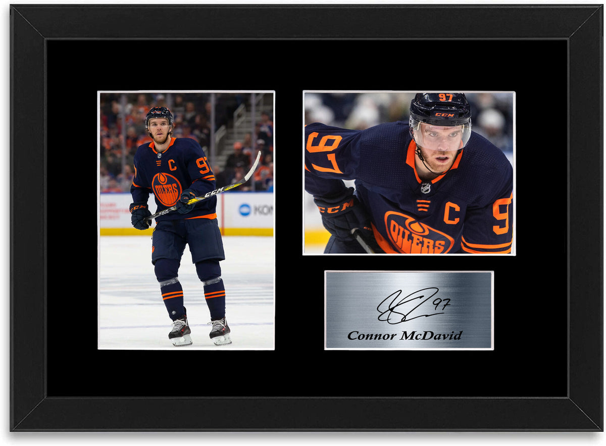 Connor McDavid Ice Hockey Player A4 Signed Photo Display Mount Poster Framed